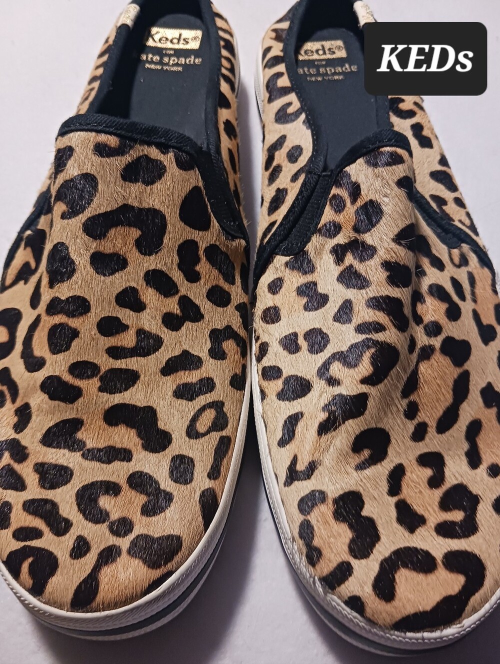 KEDs KATE SPADE Collab Animal Print Slip On Sneakers Shoes Womens Size 11